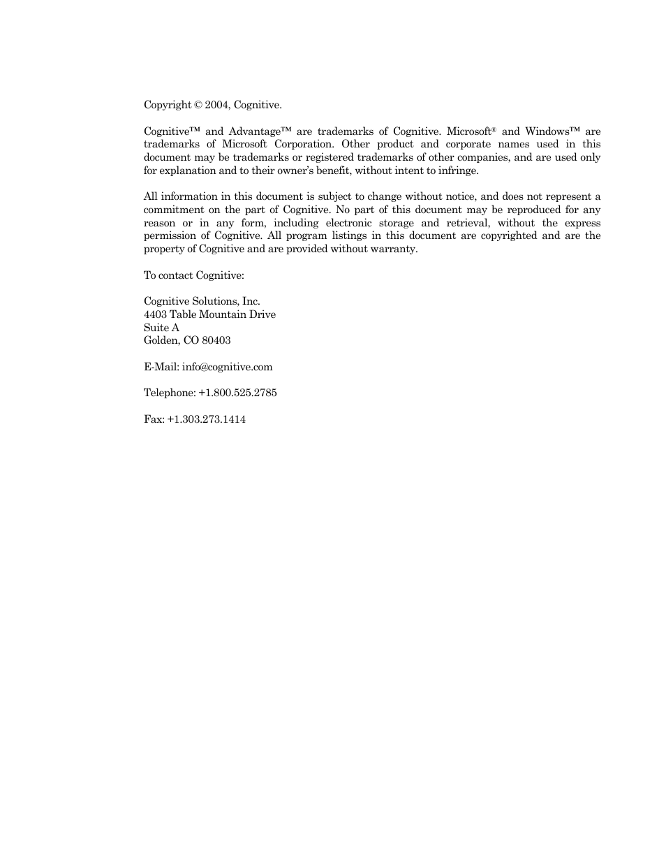 Cognitive Solutions Advantage RFID Thermal Printer User Manual | Page 2 / 80