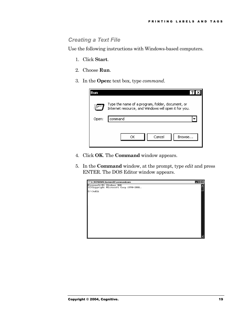 Creating a text file | Cognitive Solutions Advantage RFID Thermal Printer User Manual | Page 24 / 80