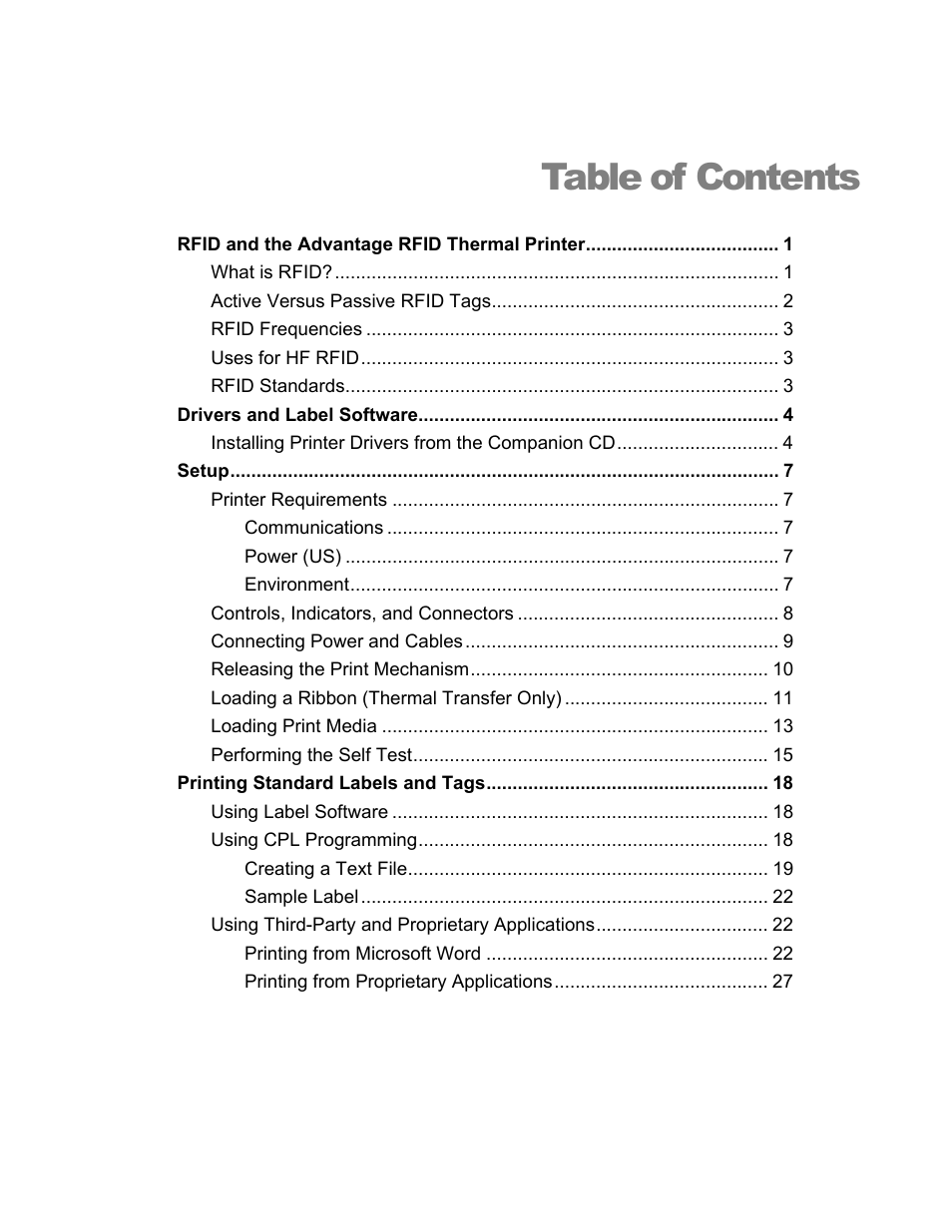 Cognitive Solutions Advantage RFID Thermal Printer User Manual | Page 3 / 80