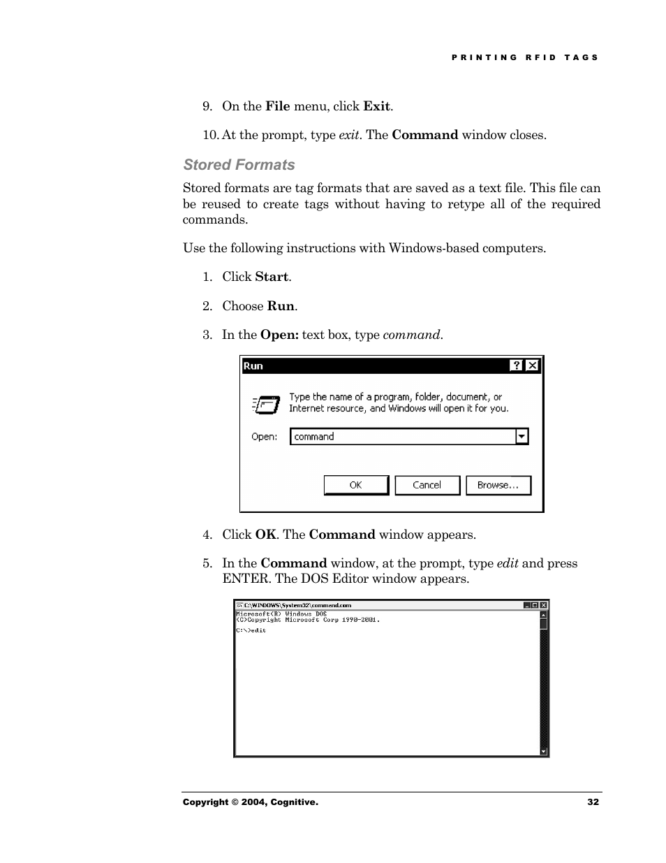 Stored formats | Cognitive Solutions Advantage RFID Thermal Printer User Manual | Page 37 / 80