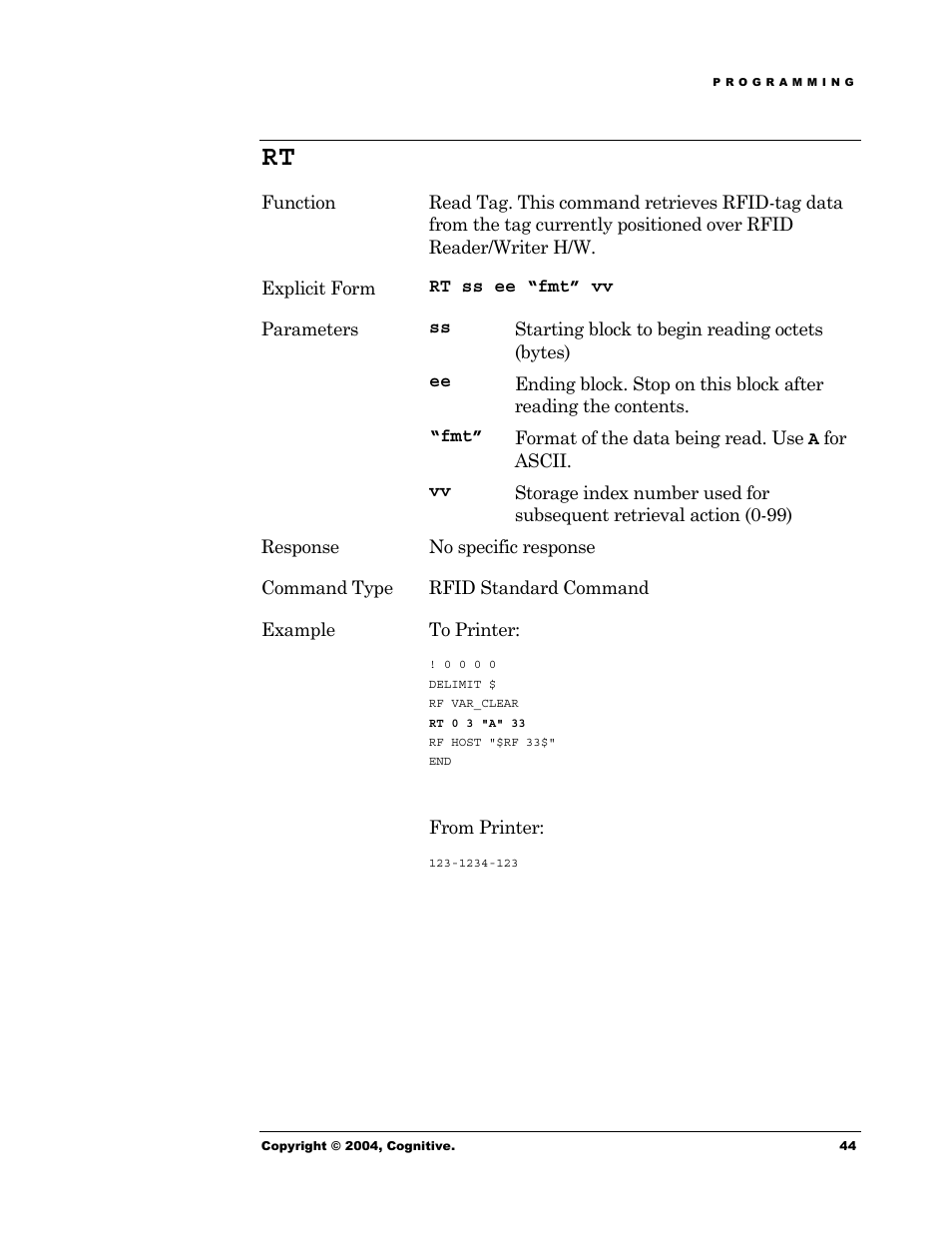 Cognitive Solutions Advantage RFID Thermal Printer User Manual | Page 49 / 80