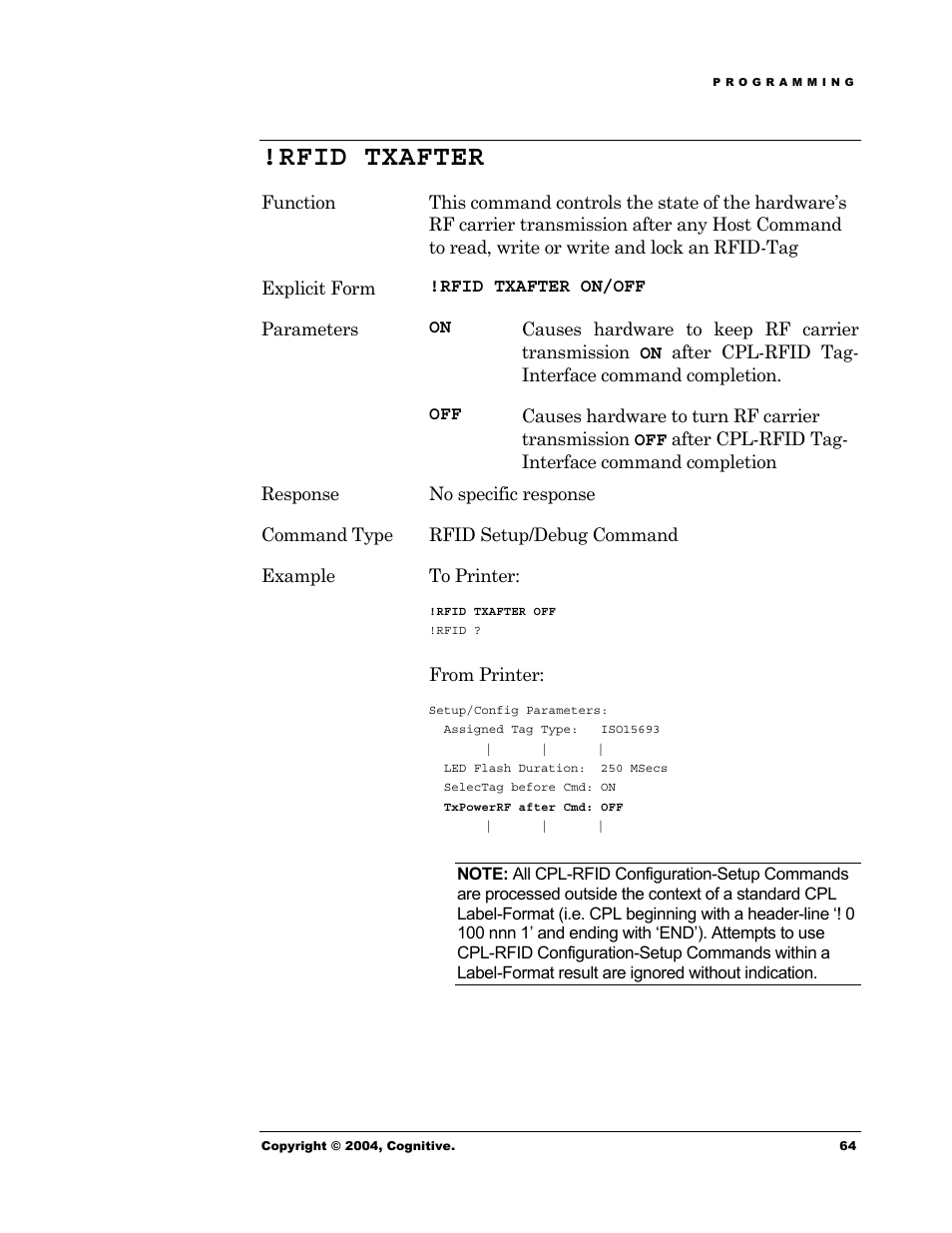 Rfid txafter | Cognitive Solutions Advantage RFID Thermal Printer User Manual | Page 69 / 80