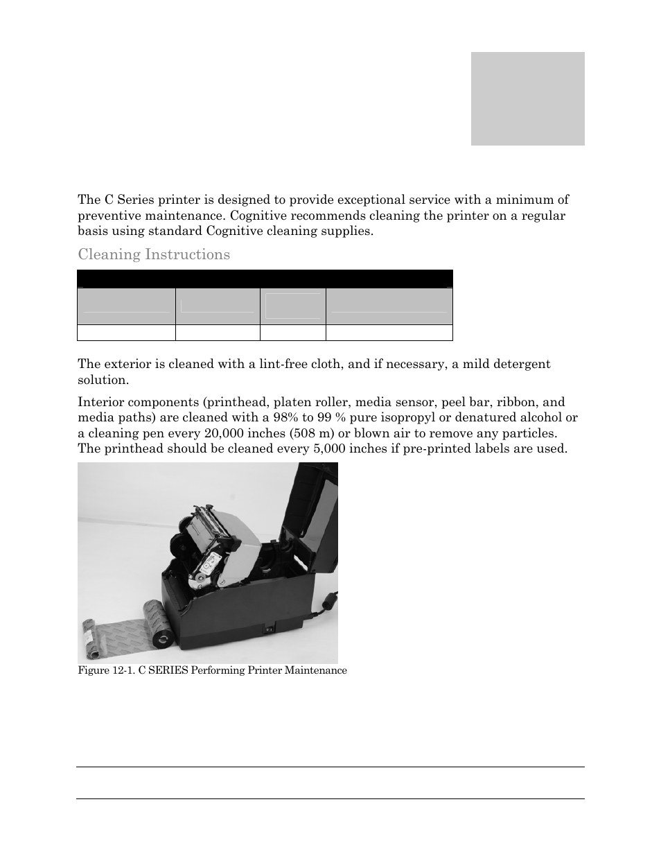 Chapter, Chapter 11: cleaning and preventive maintenance | Cognitive Solutions C SERIES User Manual | Page 115 / 134