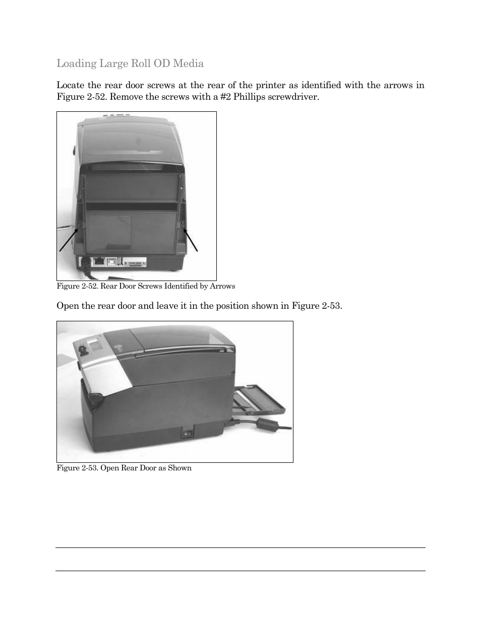 Loading large roll od media | Cognitive Solutions C SERIES User Manual | Page 50 / 134