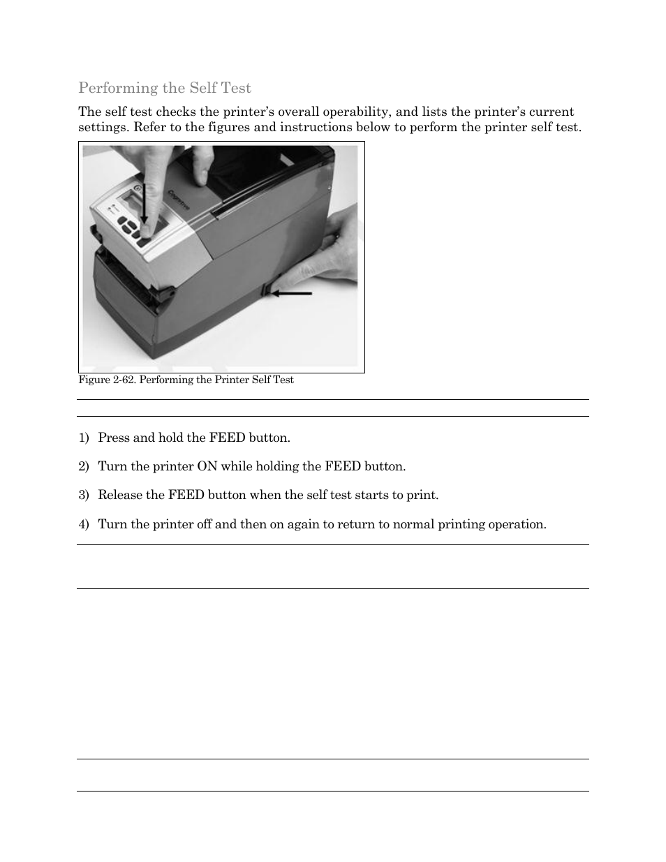 Performing the self test | Cognitive Solutions C SERIES User Manual | Page 58 / 134