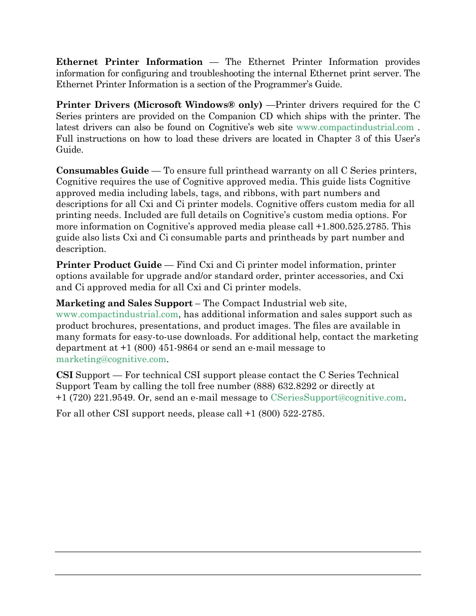 Cognitive Solutions C SERIES User Manual | Page 9 / 134