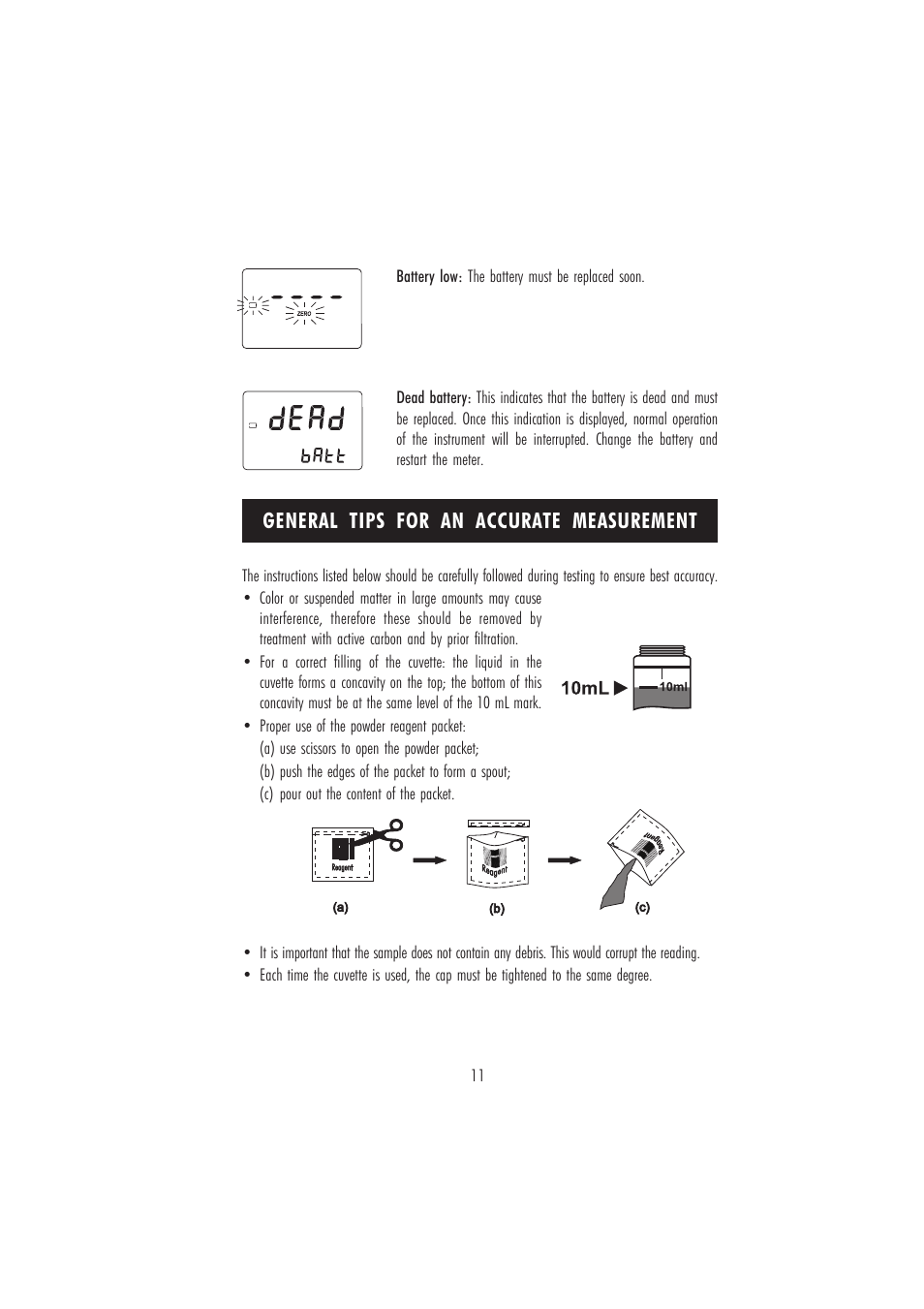 General tips for an accurate measurement | Hanna Instruments HI 96716 User Manual | Page 11 / 24