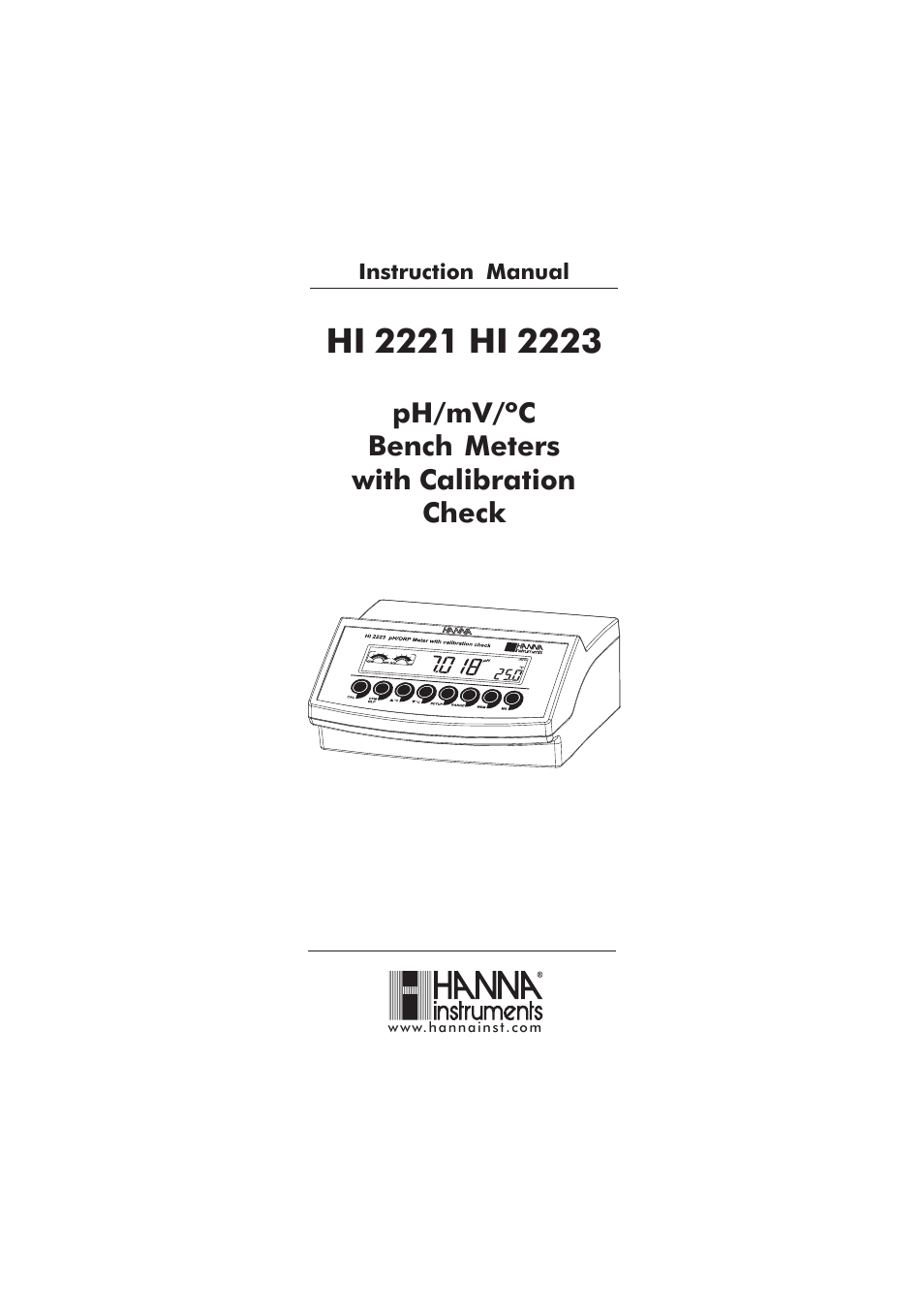 Hanna Instruments HI 2221 User Manual | 44 pages