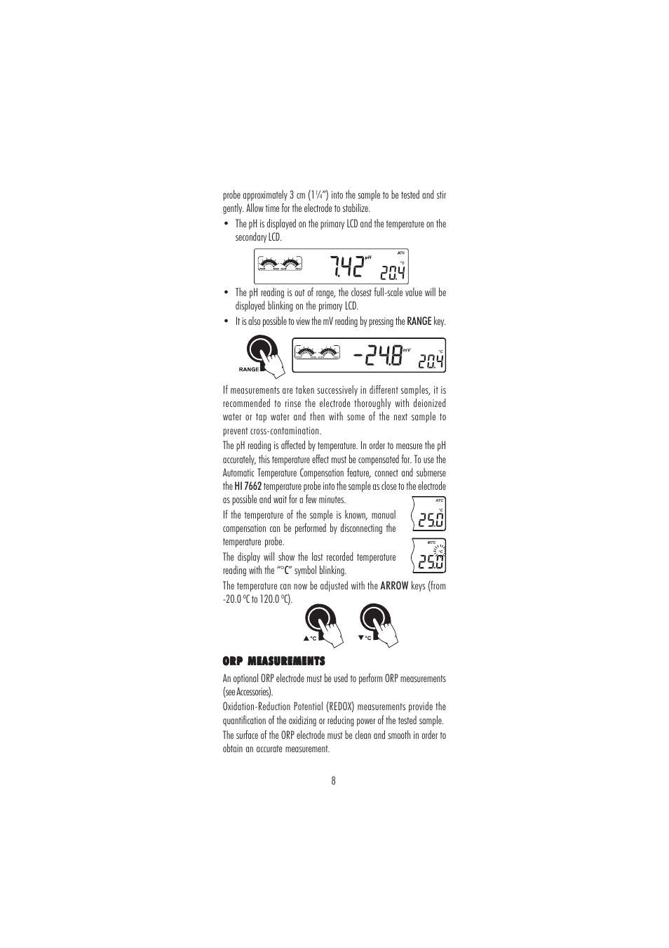 Hanna Instruments HI 2221 User Manual | Page 8 / 44