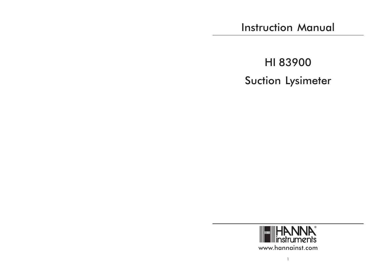 Hanna Instruments HI 83900-30 User Manual | 7 pages