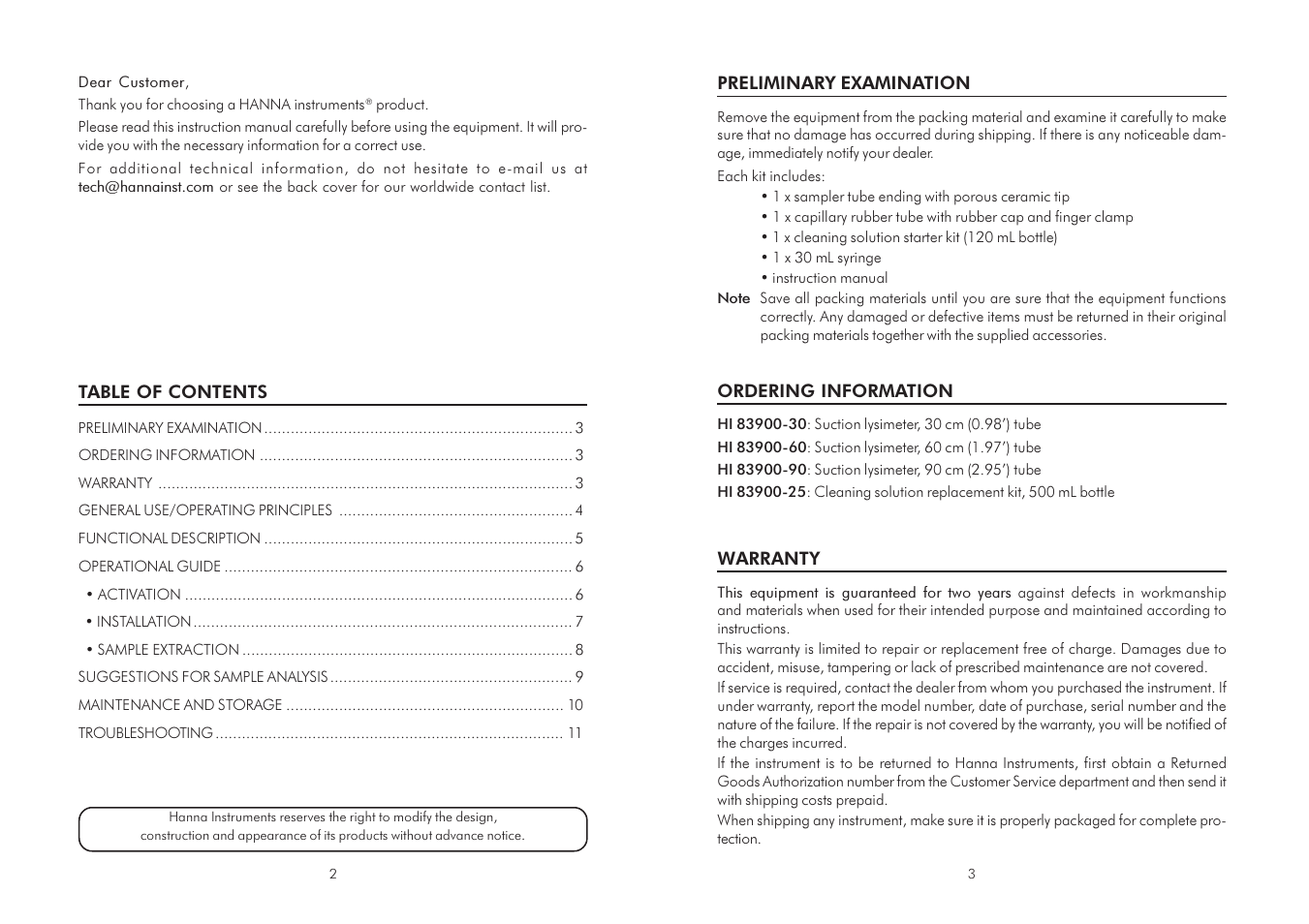 Hanna Instruments HI 83900-30 User Manual | Page 2 / 7