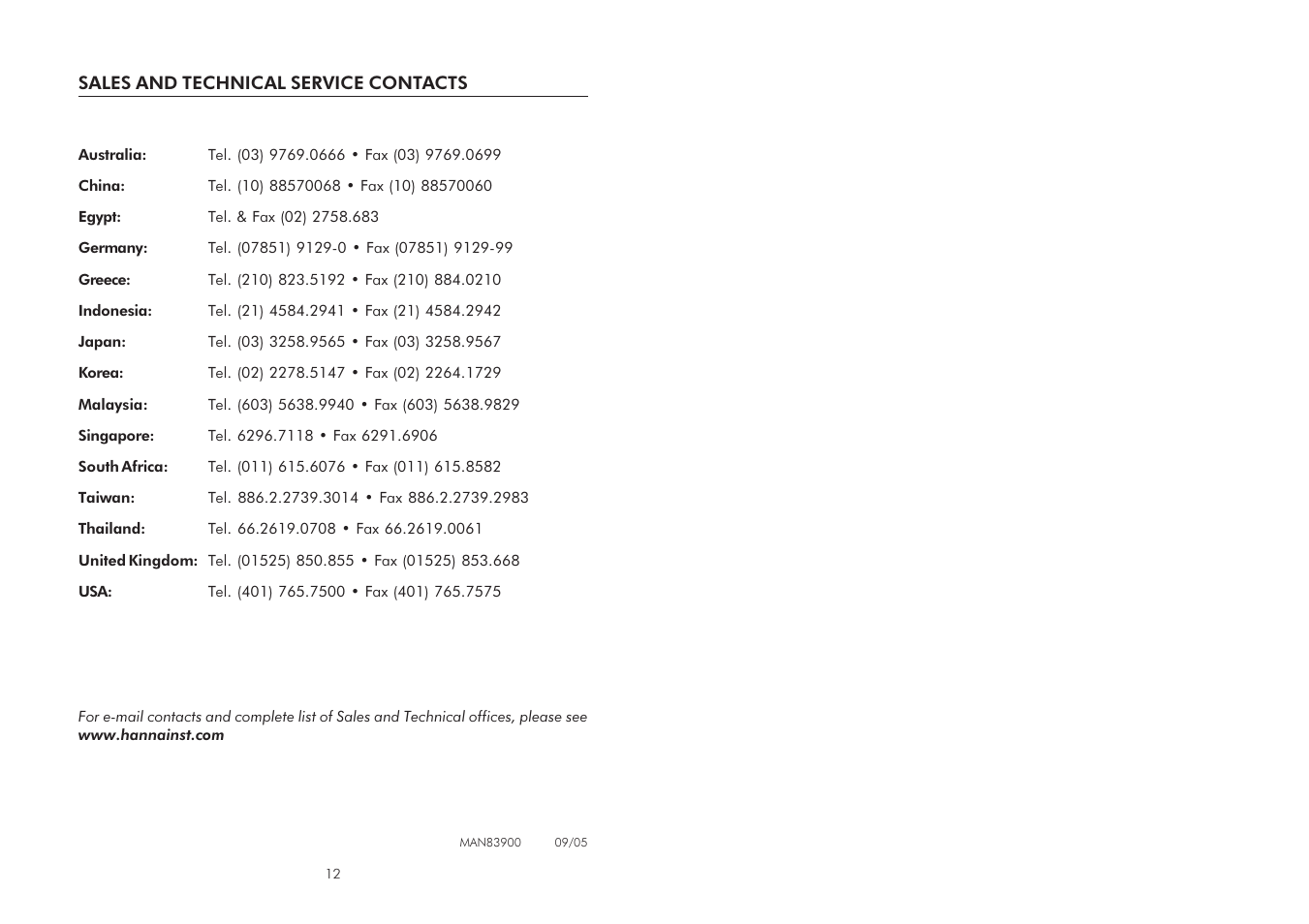 Hanna Instruments HI 83900-30 User Manual | Page 7 / 7