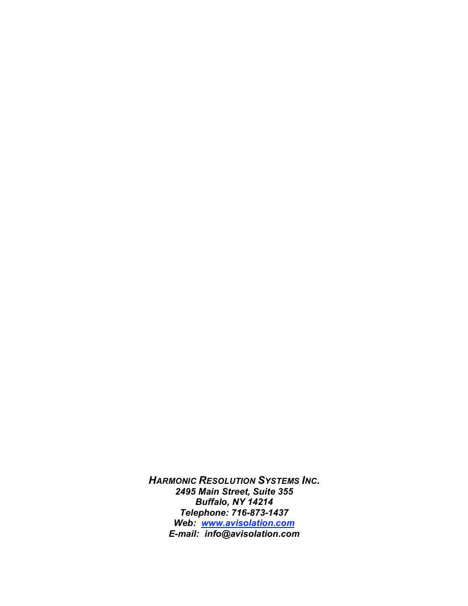 Harmonic Resolution Systems R1 Isolation Base User Manual | Page 9 / 9