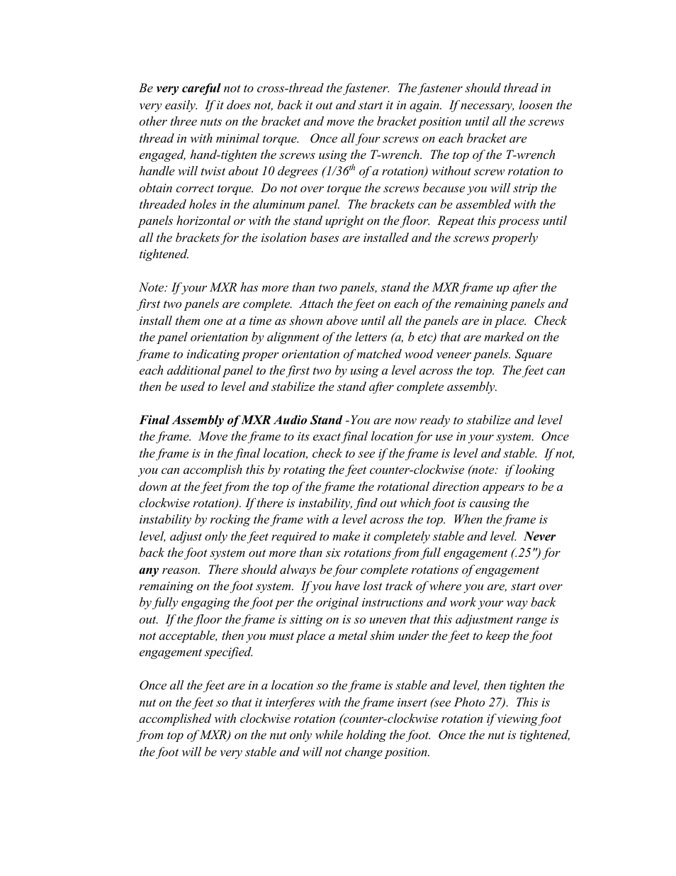 Harmonic Resolution Systems MXR Audio Stand User Manual | Page 14 / 22