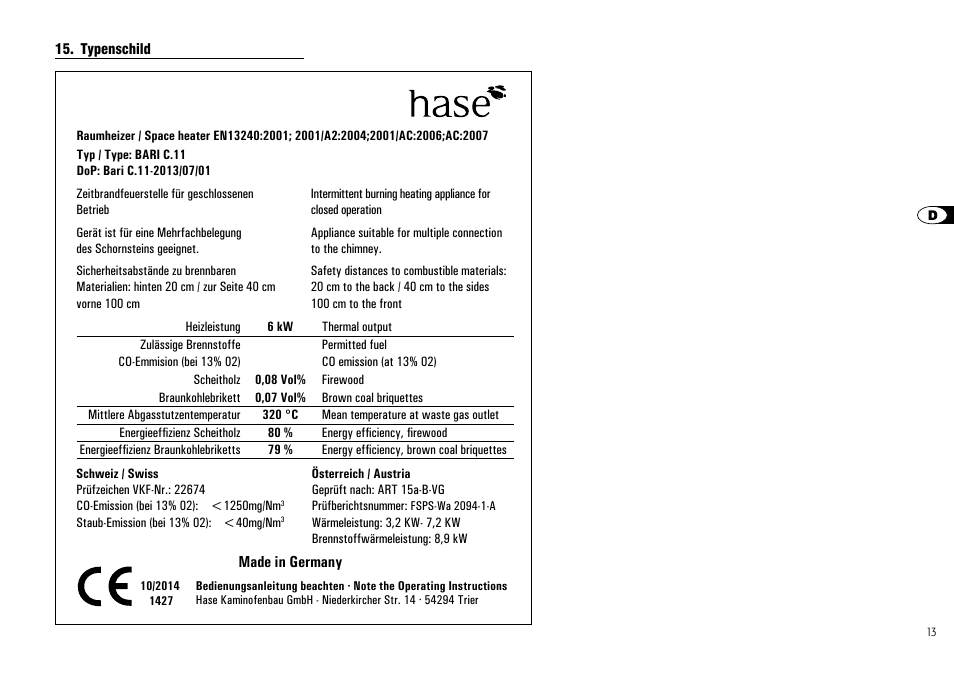 Hase Bari User Manual | Page 13 / 48