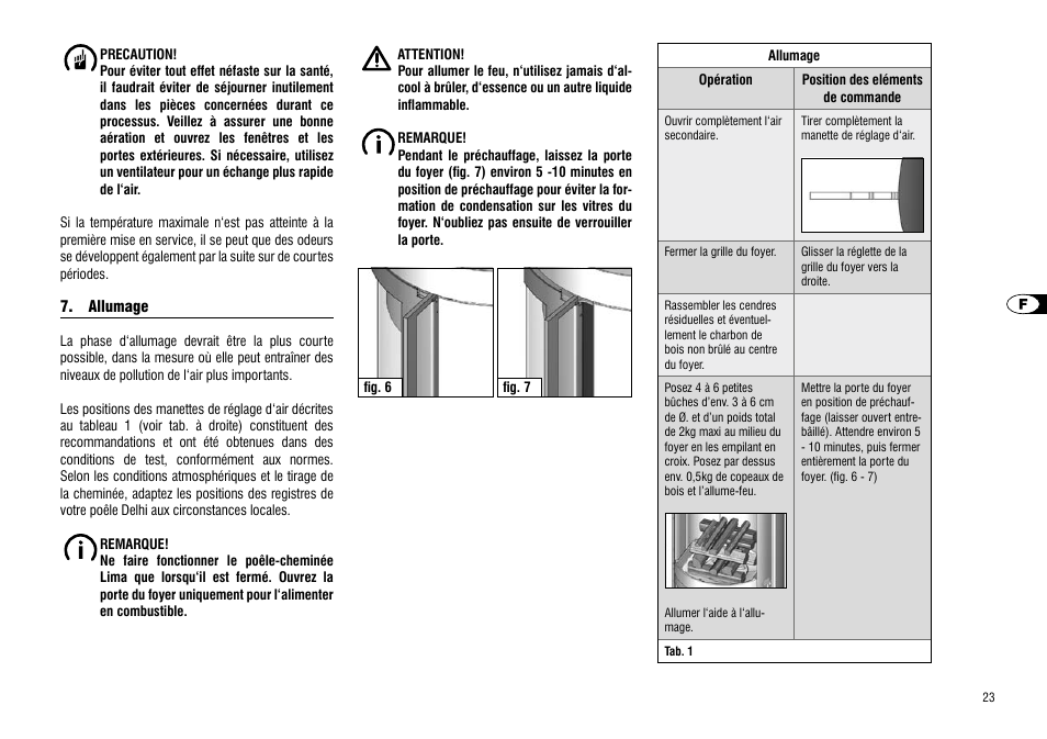 Allumage | Hase Delhi User Manual | Page 23 / 60