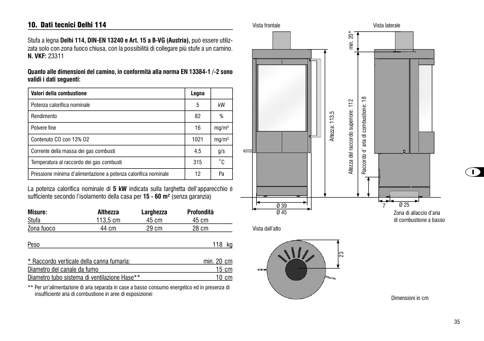 Dati tecnici delhi 114 | Hase Delhi User Manual | Page 35 / 60