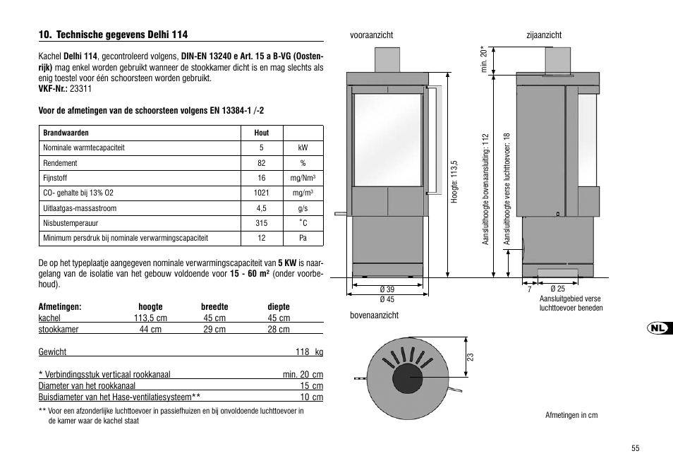 Technische gegevens delhi 114 | Hase Delhi User Manual | Page 55 / 60