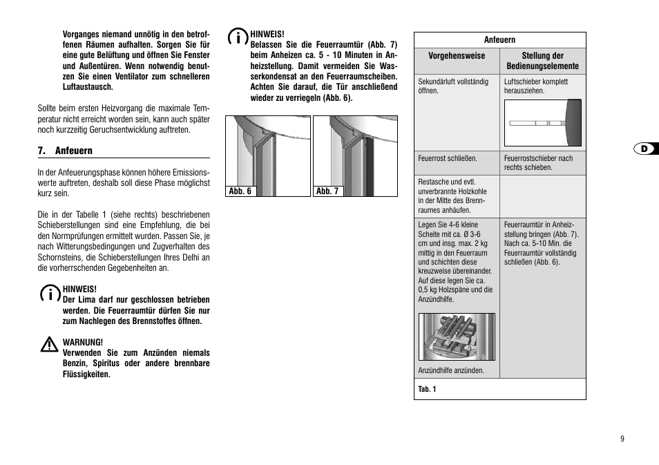 Anfeuern | Hase Delhi User Manual | Page 9 / 60