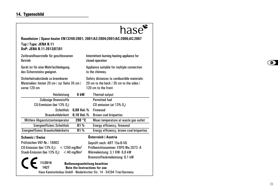 Hase Jena User Manual | Page 13 / 48