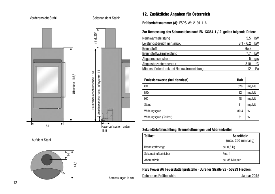 Zusätzliche angaben für österreich | Hase Luno User Manual | Page 12 / 56
