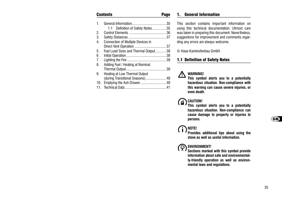 General information, 1 definition of safety notes | Hase Luno User Manual | Page 35 / 56