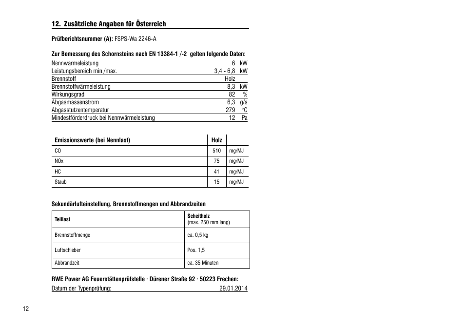 Zusätzliche angaben für österreich | Hase Asmara User Manual | Page 12 / 48