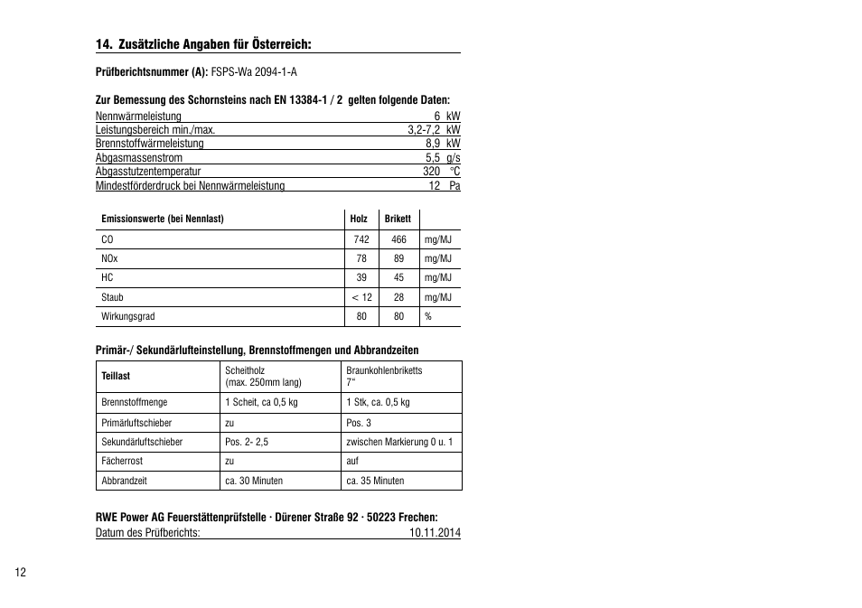 Zusätzliche angaben für österreich | Hase Lima User Manual | Page 12 / 48