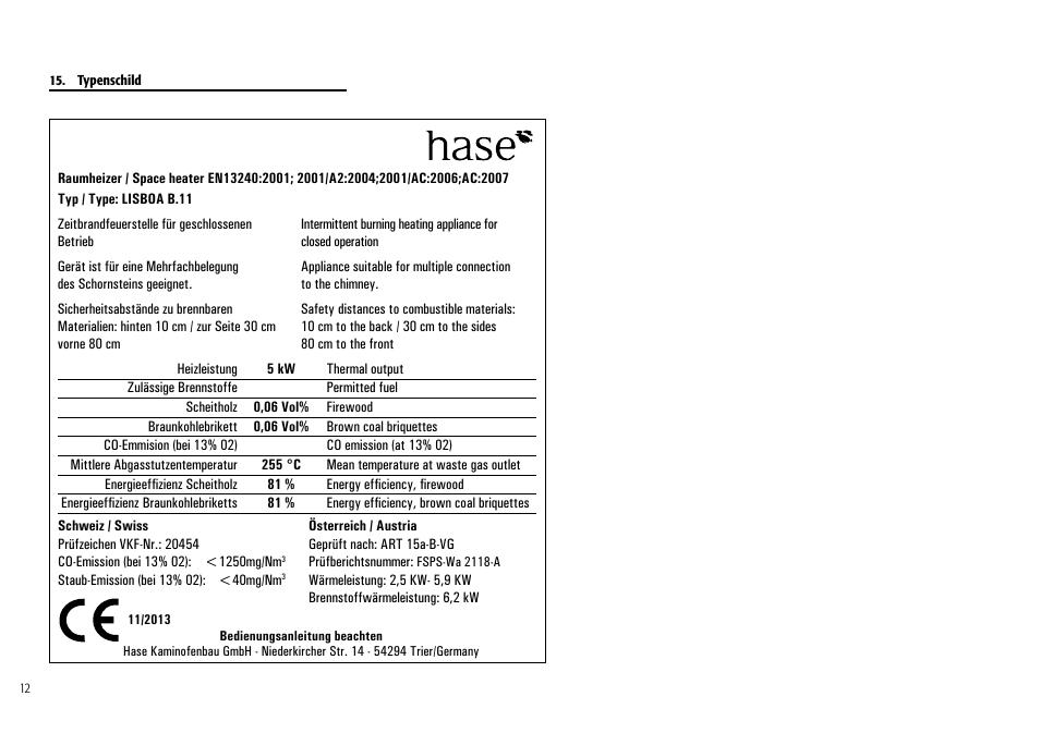 Hase Lisboa User Manual | Page 12 / 44