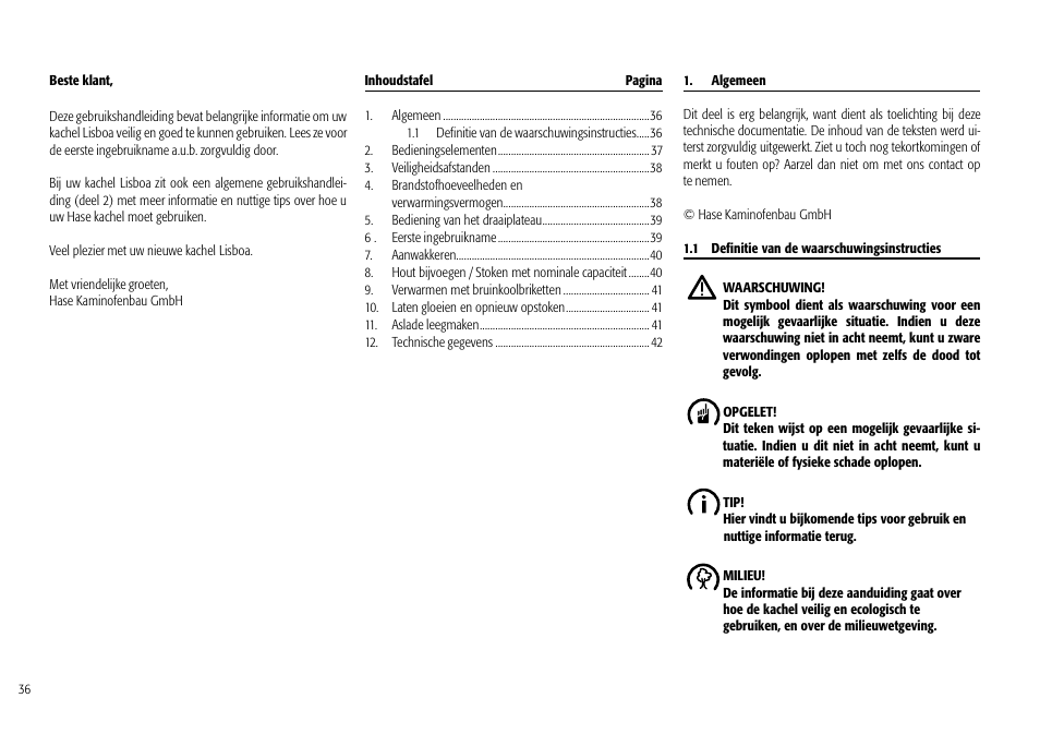 Hase Lisboa User Manual | Page 36 / 44