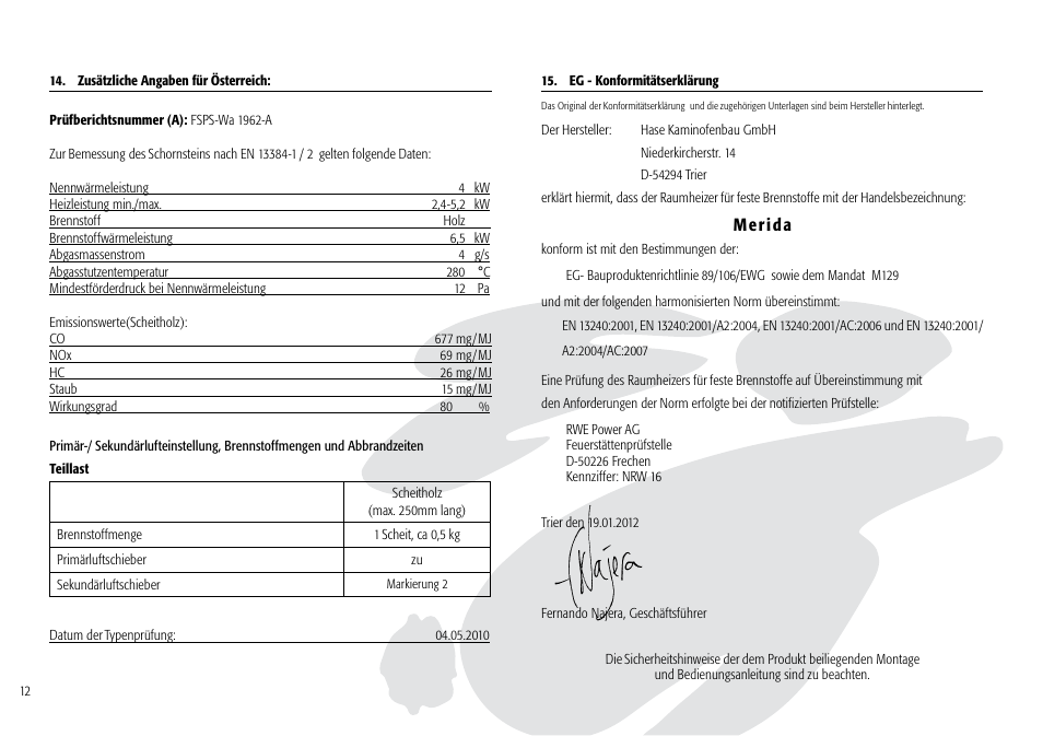 Merida | Hase Merida User Manual | Page 12 / 48