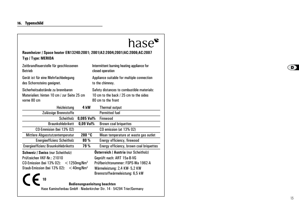 Hase Merida User Manual | Page 13 / 48