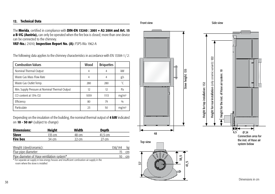 Hase Merida User Manual | Page 38 / 48