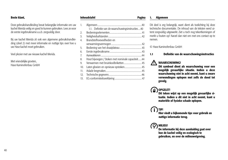 Hase Merida User Manual | Page 40 / 48