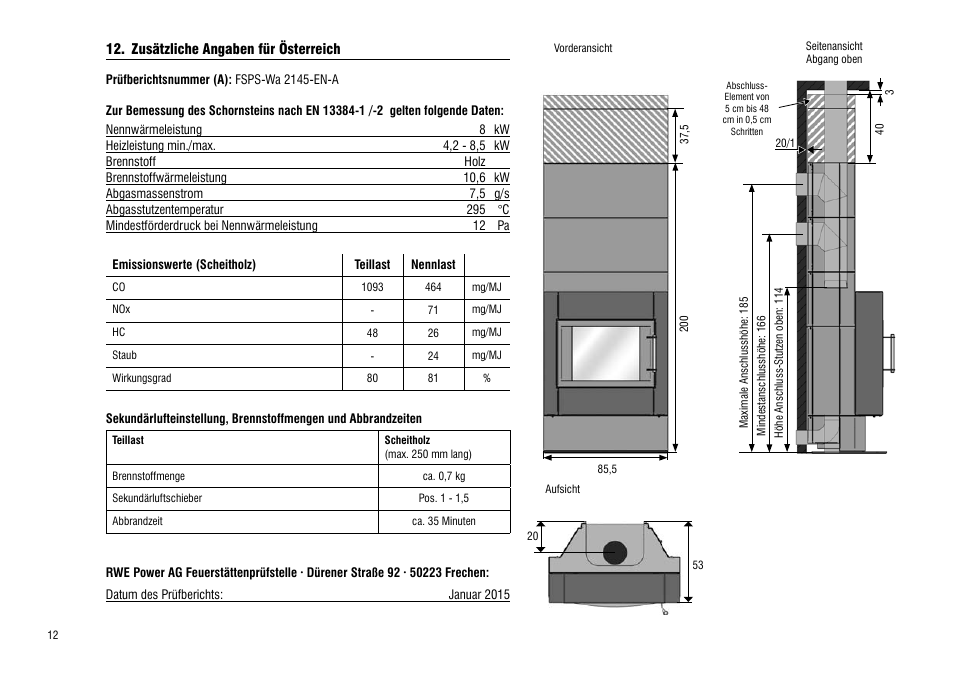 Zusätzliche angaben für österreich | Hase Valencia User Manual | Page 12 / 48