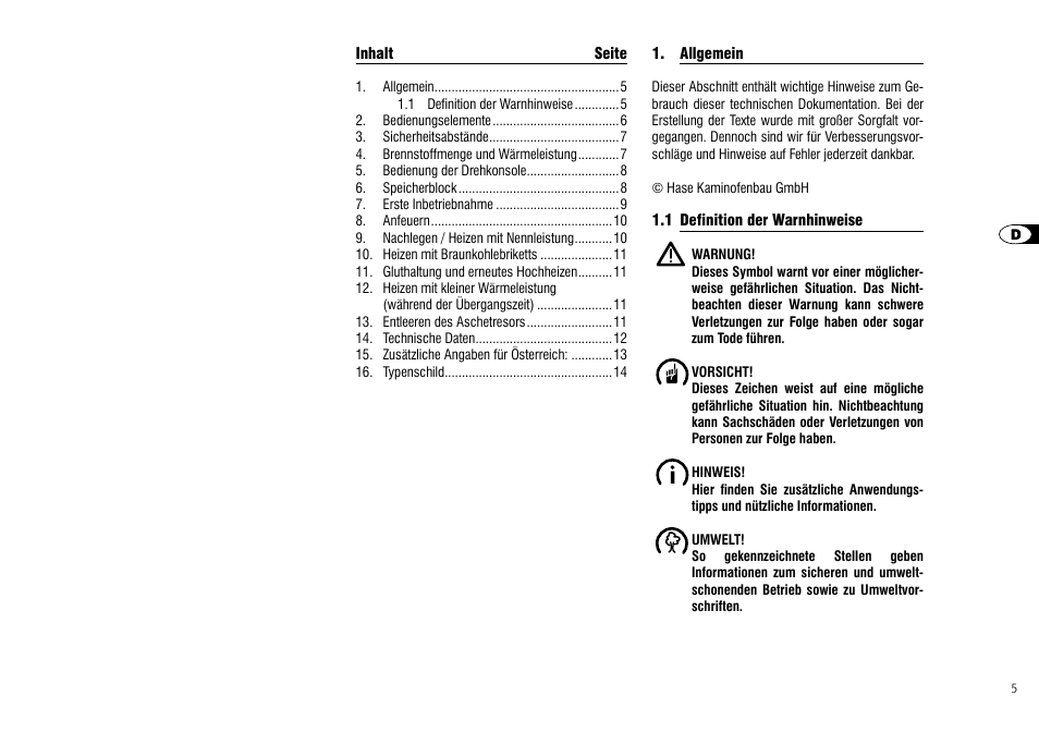 Hase Ottawa User Manual | Page 5 / 56