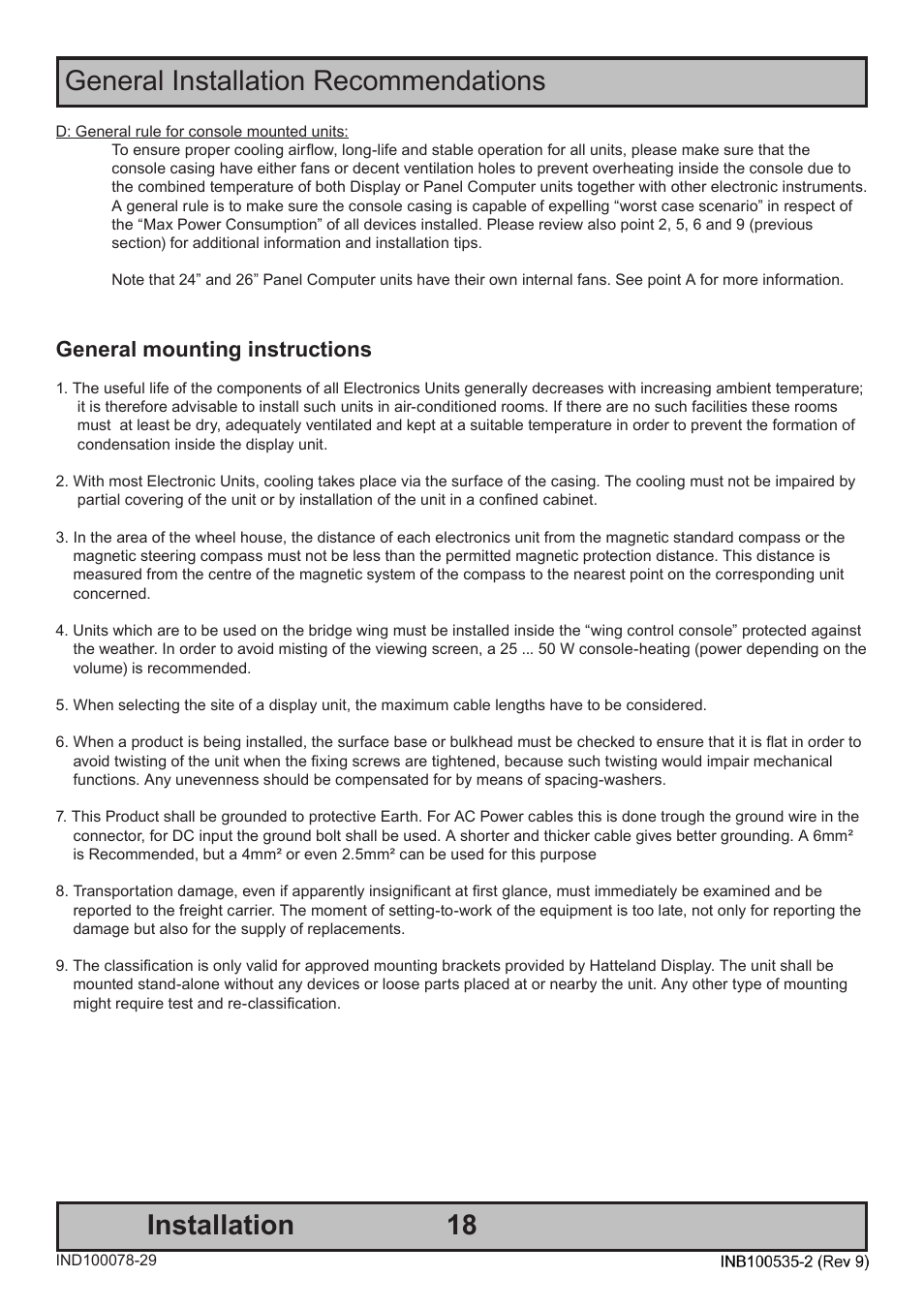 General mounting instructions | Hatteland Display 13 inch - HD 13T21 STD (Widescreen) User Manual | Page 18 / 50