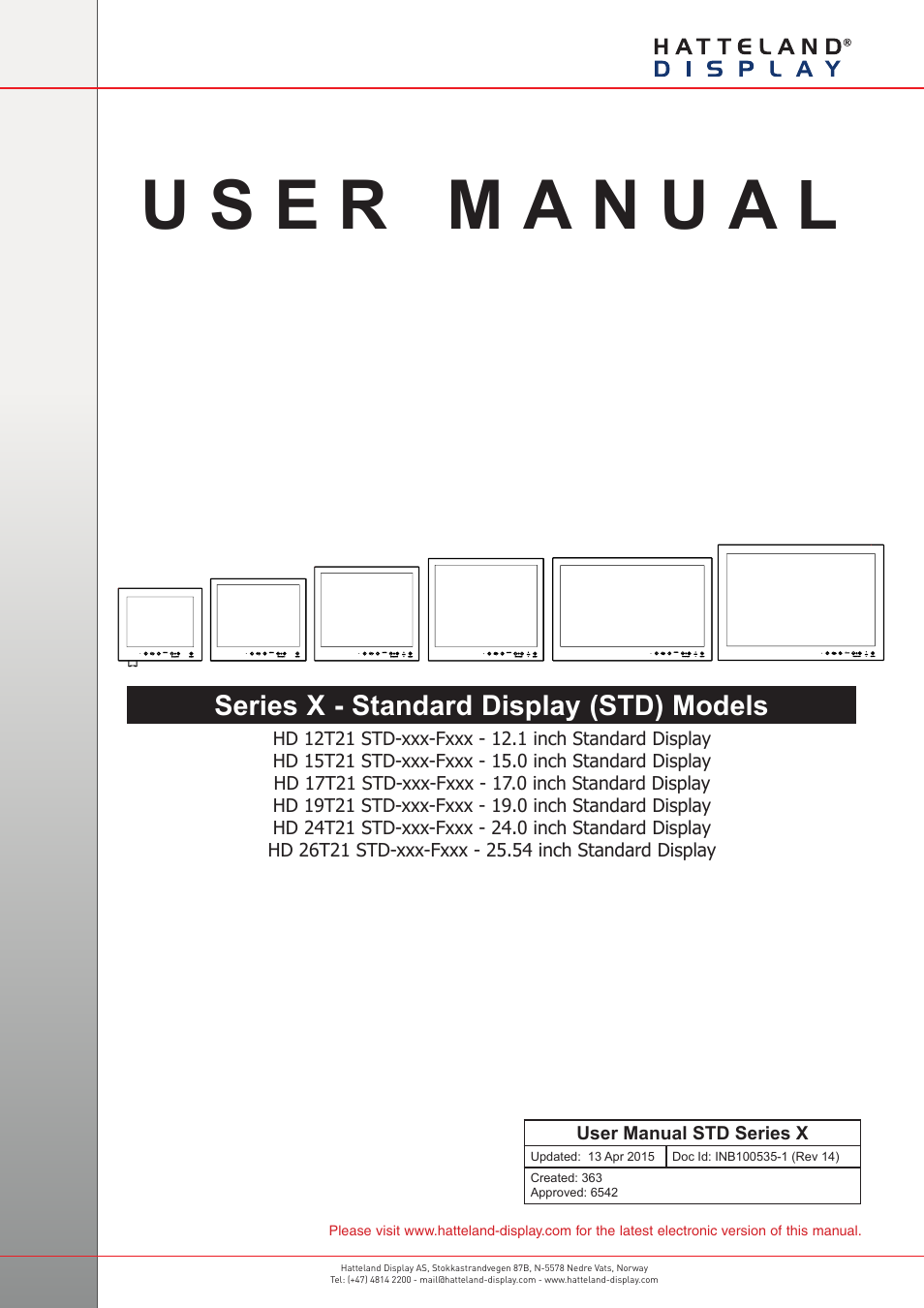 Hatteland Display 26 inch - HD 26T21 STD (Widescreen) User Manual | 108 pages