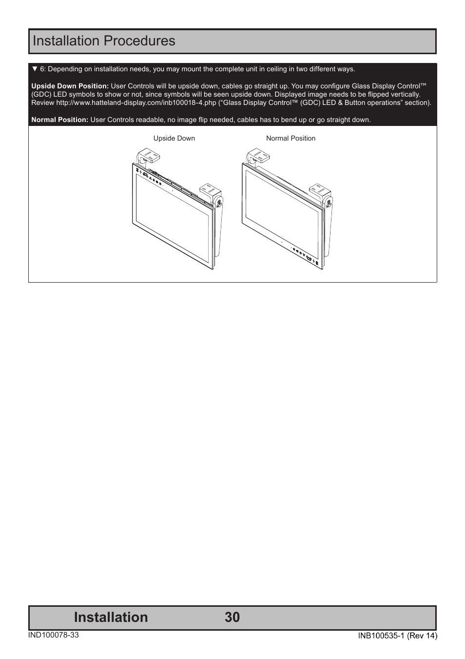 30 installation procedures installation | Hatteland Display 26 inch - HD 26T21 STD (Widescreen) User Manual | Page 30 / 108