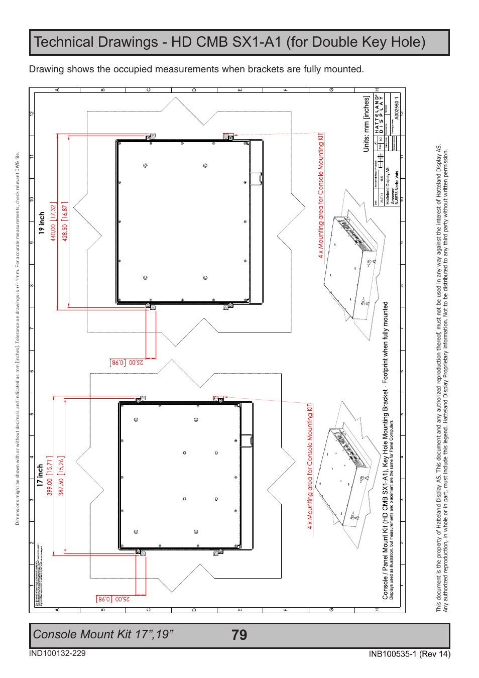 Console mount kit 17”,19 | Hatteland Display 26 inch - HD 26T21 STD (Widescreen) User Manual | Page 79 / 108