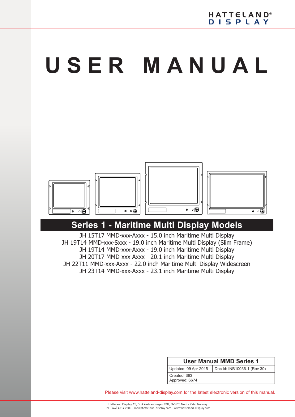Hatteland Display 23 inch - JH 23T14 MMD User Manual | 118 pages