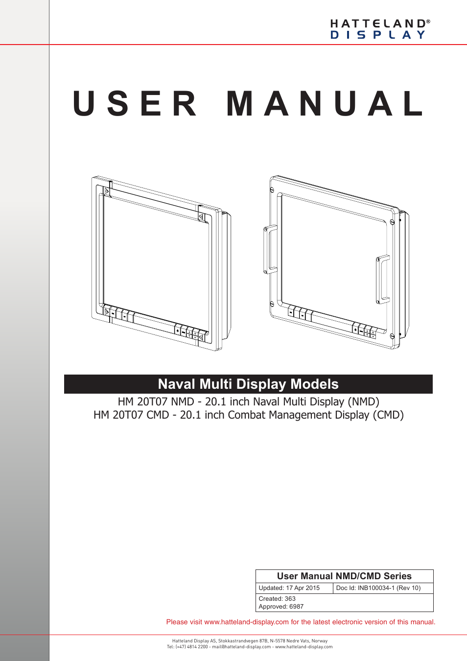 Hatteland Display 20 inch - HM 20T07 CMD User Manual | 76 pages