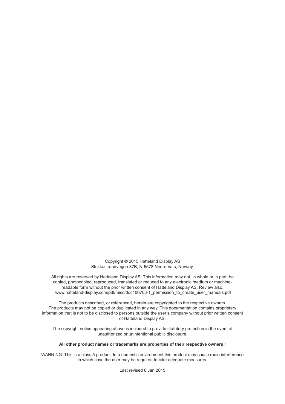 Hatteland Display 20 inch - HM 20T07 CMD User Manual | Page 2 / 76