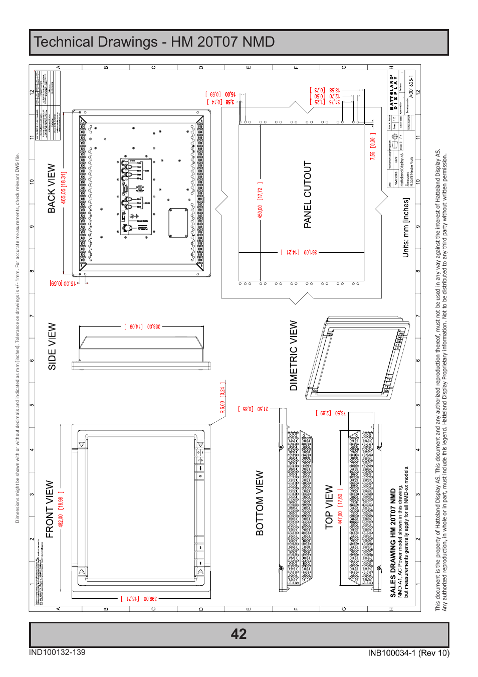 Technical drawings - hm 20t07 nmd | Hatteland Display 20 inch - HM 20T07 CMD User Manual | Page 42 / 76