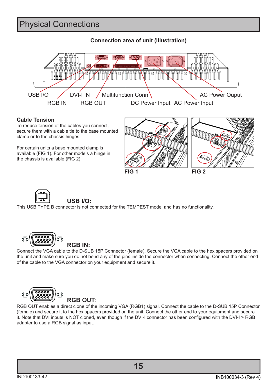 Physical connections | Hatteland Display 19 inch - HM 19T14 MMD (TEMPEST) User Manual | Page 15 / 70