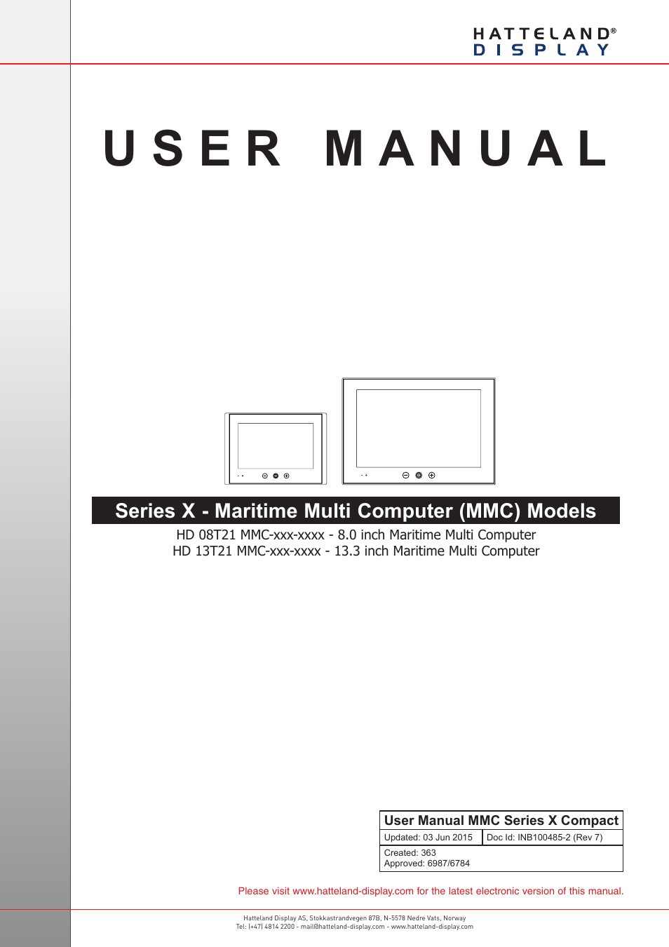 Hatteland Display 13 inch - HD 13T21 MMC (Widescreen, Inte Cor2 Duo CPU) User Manual | 76 pages