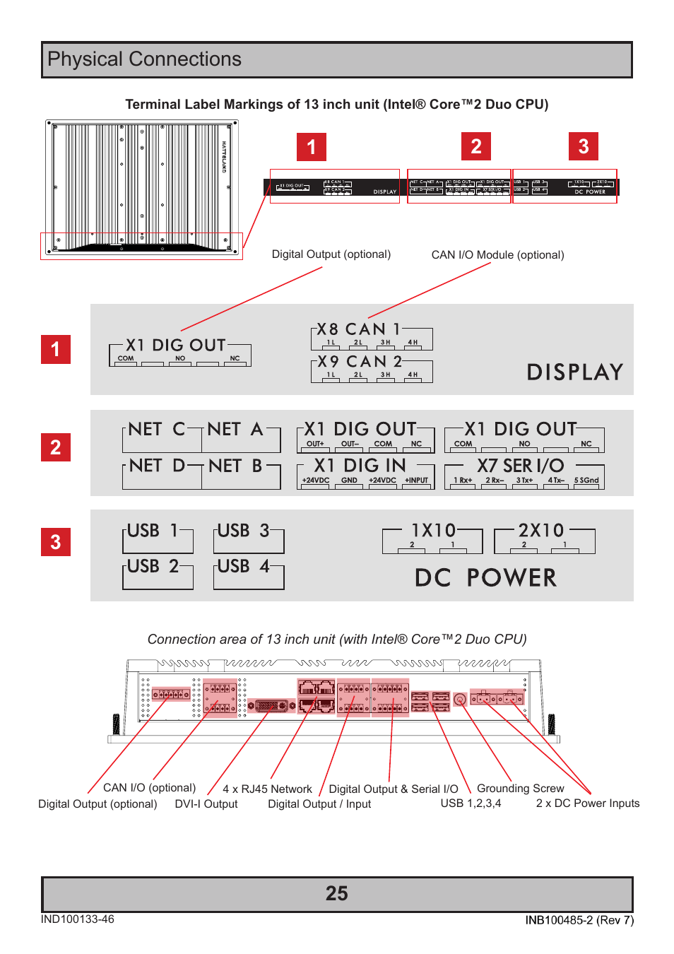 Physical connections 25 | Hatteland Display 13 inch - HD 13T21 MMC (Widescreen, Inte Cor2 Duo CPU) User Manual | Page 25 / 76