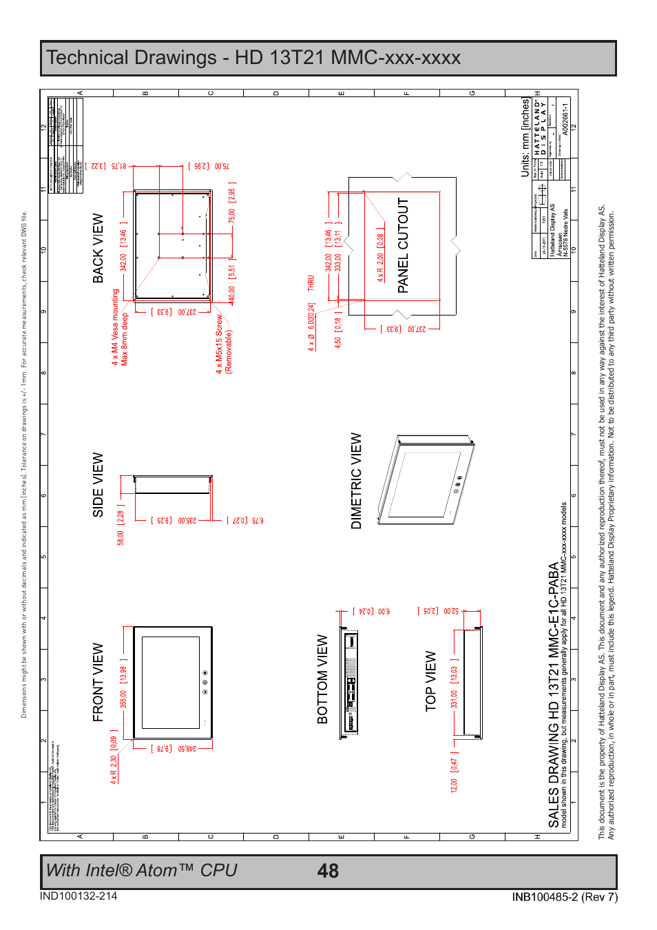 With intel® atom™ cpu | Hatteland Display 13 inch - HD 13T21 MMC (Widescreen, Inte Cor2 Duo CPU) User Manual | Page 48 / 76