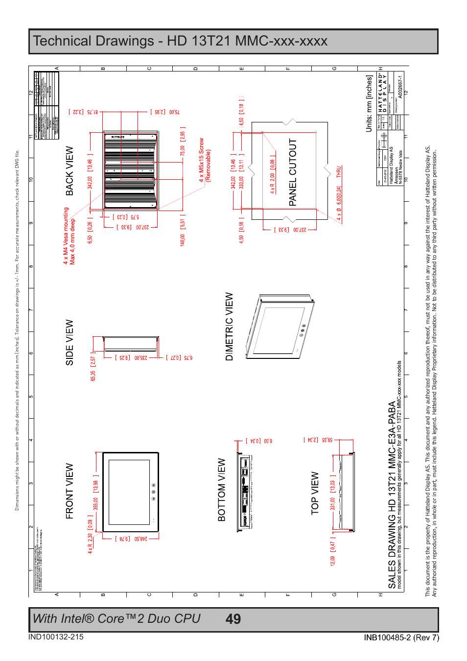 With intel® core™2 duo cpu | Hatteland Display 13 inch - HD 13T21 MMC (Widescreen, Inte Cor2 Duo CPU) User Manual | Page 49 / 76