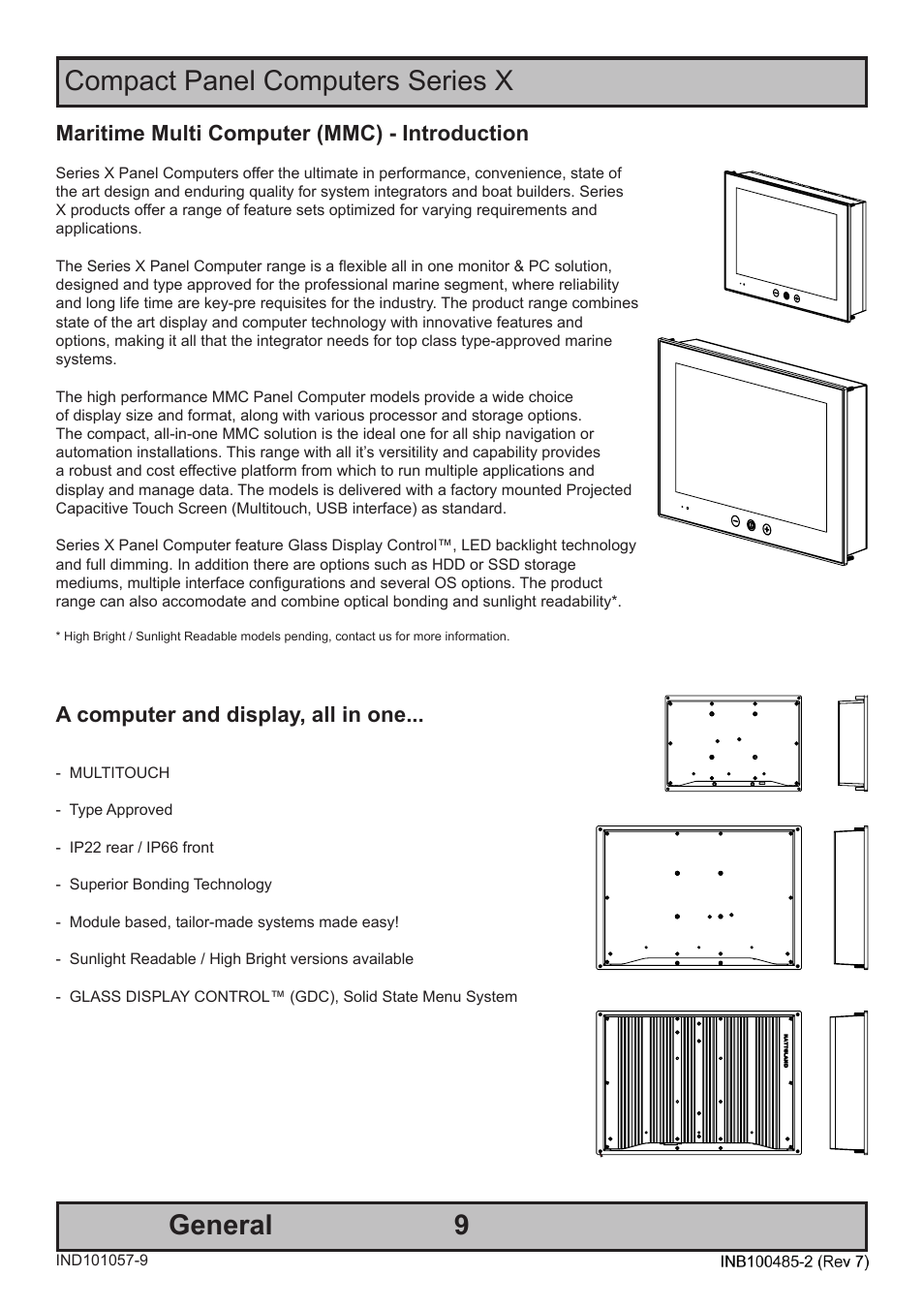 9compact panel computers series x, General, Maritime multi computer (mmc) - introduction | A computer and display, all in one | Hatteland Display 13 inch - HD 13T21 MMC (Widescreen, Inte Cor2 Duo CPU) User Manual | Page 9 / 76